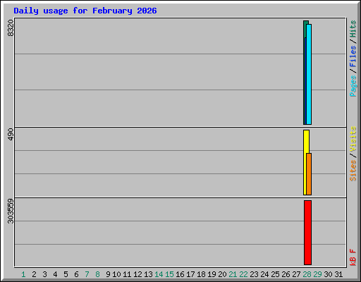 Daily usage for February 2026