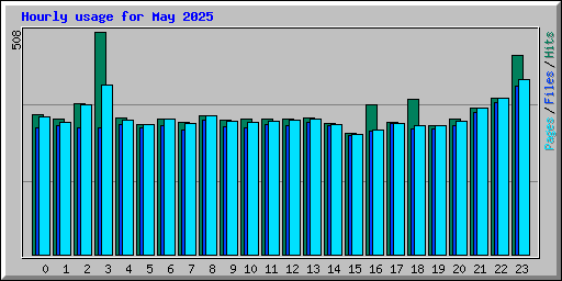Hourly usage for May 2025