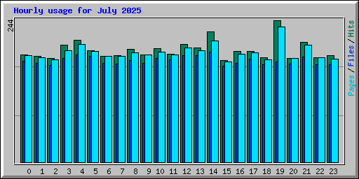 Hourly usage for July 2025