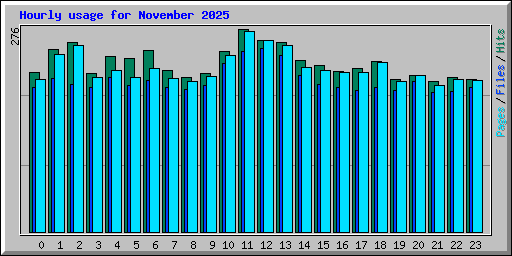 Hourly usage for November 2025