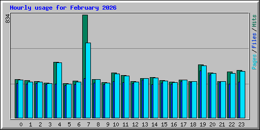Hourly usage for February 2026